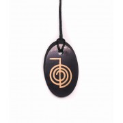Colgante Shungit "Símbolo de Reiki: Choku Rei"